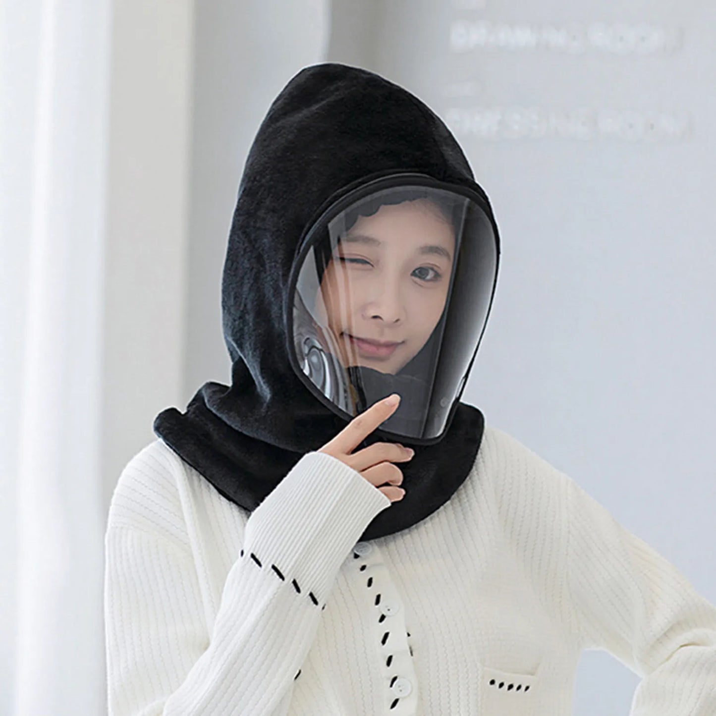 Winter Face Hoody Women Ear Cap Lightweight Full Protection Thick Cap