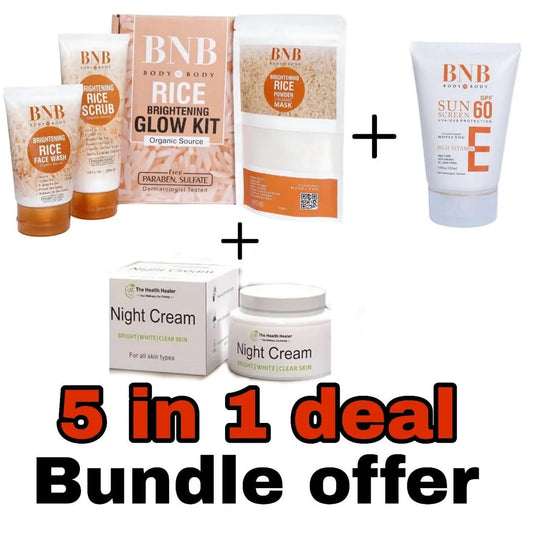 *Product Name*: Essential 5 in 1 Skincare Bundle - Facial Kit, Whitening Cream & Sunblock