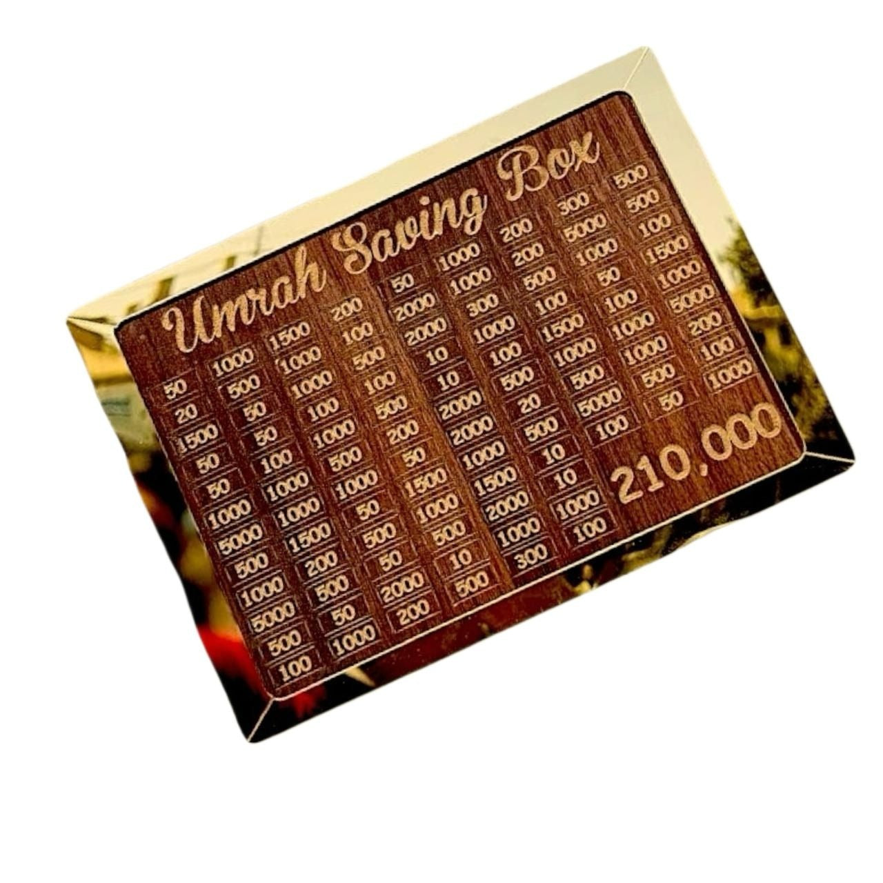 Umrah Saving Box - Box For saving | Umrah Saving Box Wooden Money Box for Umrah - 210,000