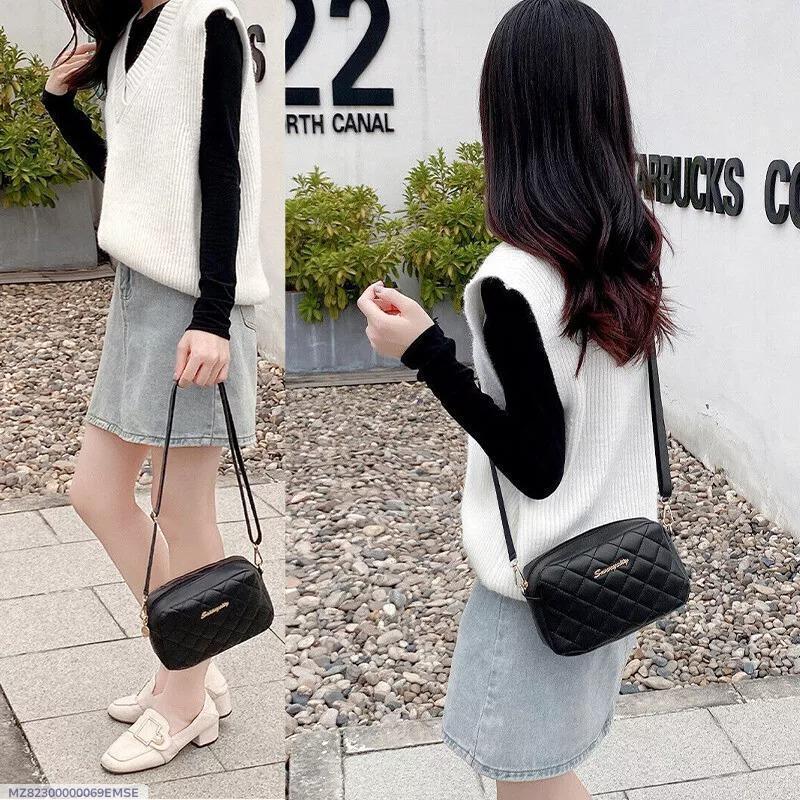 Chic Girl's PU Leather Embroidered Shoulder Bag - 1 Pc