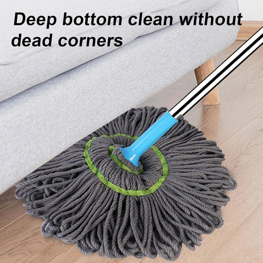 Extendable Twist Mop Fine Fiber Floor Mop - 2-in-1 Rotatable Adjustable Mop | 360-Degree Fine Fiber Fabric Self-Twisting Dehydrated Mop | Hard Floor Cleaning Mop | Self-Twisting Torque Mop for Cleaning Walls