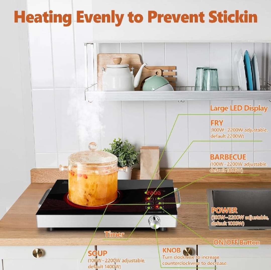 Ancher Plus SV-605 Infrared Cooker & Hot Plate – Multifunction & Digital Display – 3500W | Best Quality Cooker Digital Display ( Random Color )