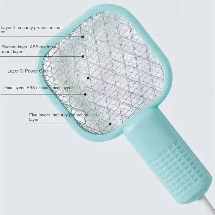 Mini USB Rechargeable Mosquito Racket with UV Light – Portable Electric Bug Zapper & Fly Swatter for Indoor/Outdoor Use, Home, Office, Travel & Camping