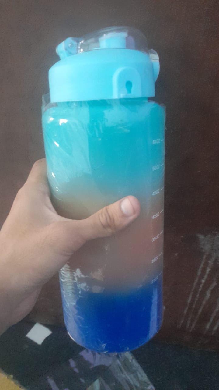 Sports Water Bottles 3 Pcs Set With Leak Proof Flip Top Lid (Random Color)