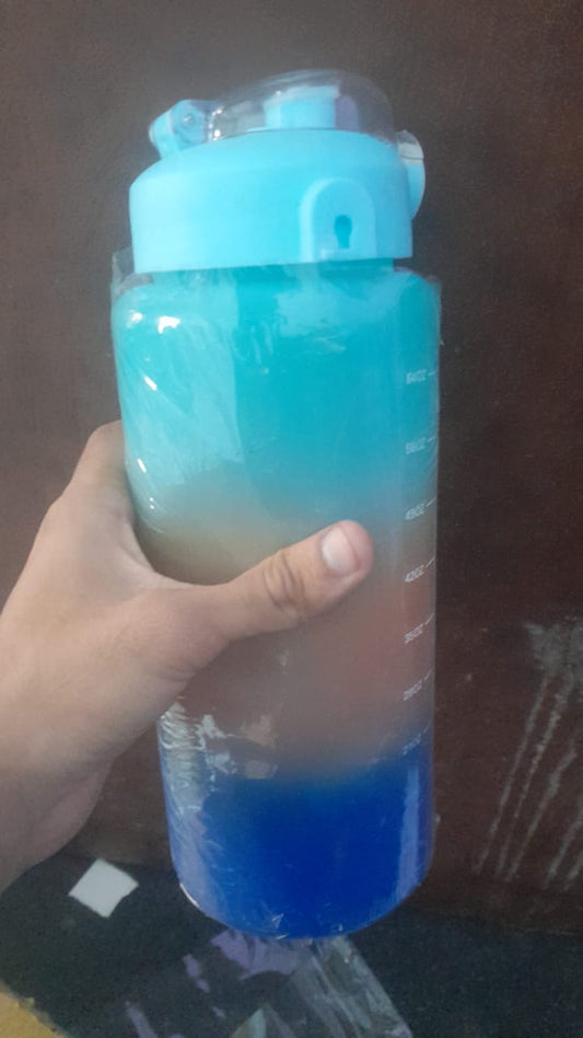 Sports Water Bottles 3 Pcs Set With Leak Proof Flip Top Lid (Random Color)