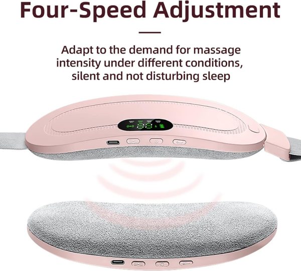 Heating Pad women Period Pain Cramp Relief Belt -Portable Menstrual Heating Pad, Heated Belly Belt for Menstrual Cramp Relief with 3 Heat Levels and 4 Modes, Electric Belt Massage for Women and Girls - Electric Massager Machine for Women