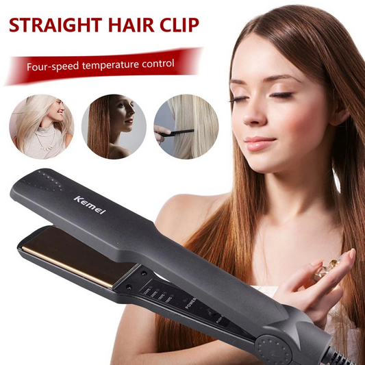 Kemei KM-329 Professional Hair Straightener With Temperature Control- For Women